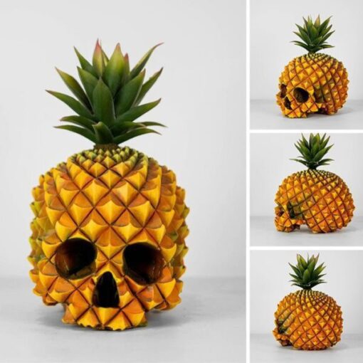 Creative Resin Gothic Pineapple Skull Statue