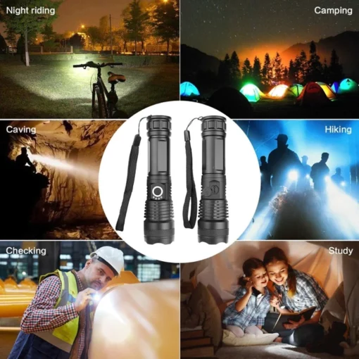 LED Rechargeable Tactical Laser Tochi 90000 High Lumens
