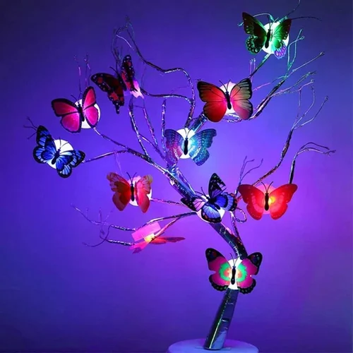 3D LED fjärilsdekoration nattljus