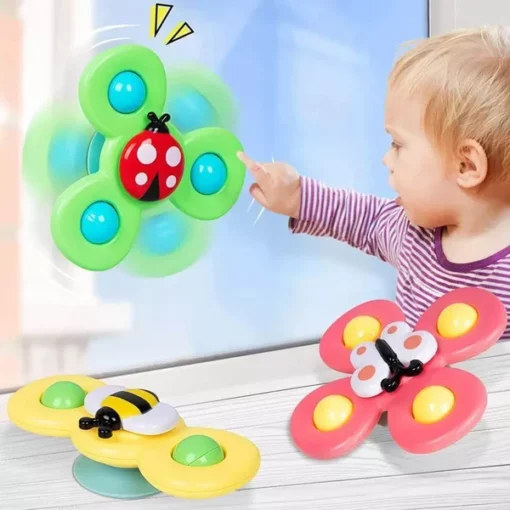 3-teiliges Spinning-Spielzeug mit Saugnapf