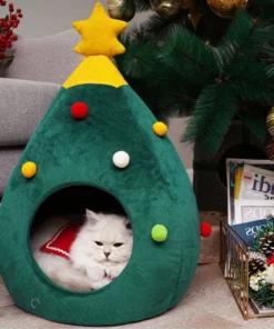 Christmas Tree Cat Bed