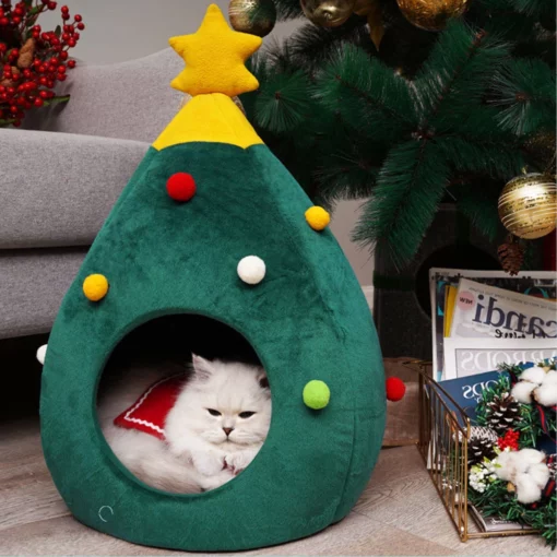 크리스마스 트리 고양이 침대