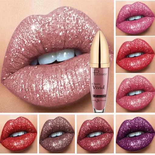 Pob Zeb Diamond Lip Gloss Matte Rau Glitter Lipstick Waterproof