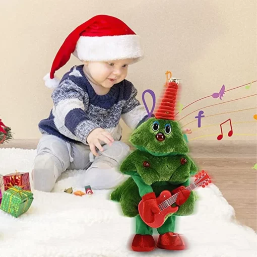 Electric Christmas Tree Pag-awit ug Pagsayaw sa Christmas Tree Electronic Plush Toys