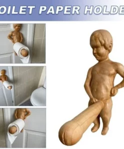 Funny Wood Toilet Roll Holder