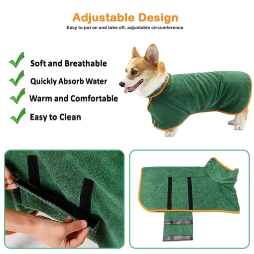 Fortykket mikrofiberabsorberende hundebadehåndklæde