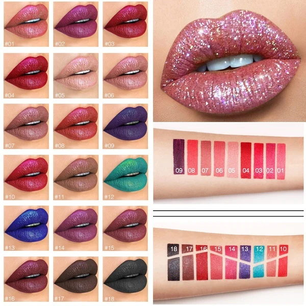 Diamond Lip Gloss Matte To Glitter Liquid Lipstick Waterproof - Image 2