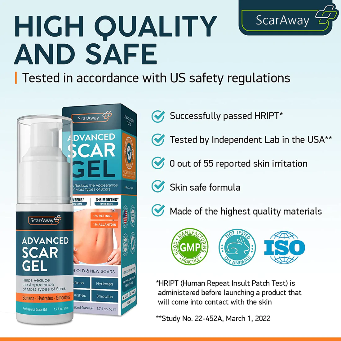 ScarAway®100% Advanced Scar Gel ,C-Section, Tummy Tuck, Old Scars, Keloids, Stretch Marks, Burn Scars. - Image 3