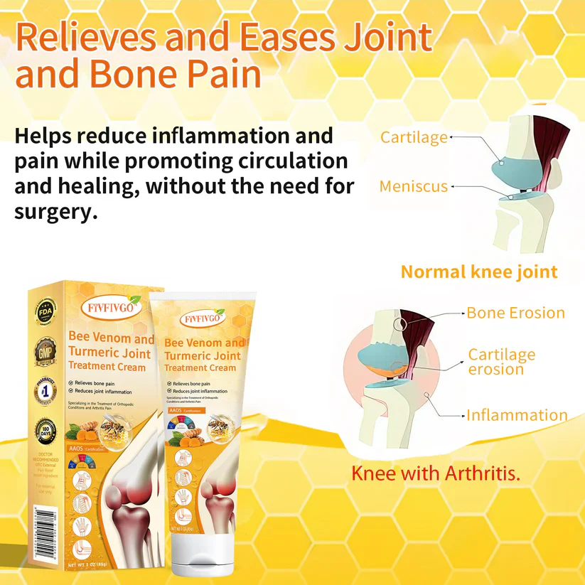 Fivfivgo™ Крем за лечение на стави с пчелна отрова и куркума - Изображение 2