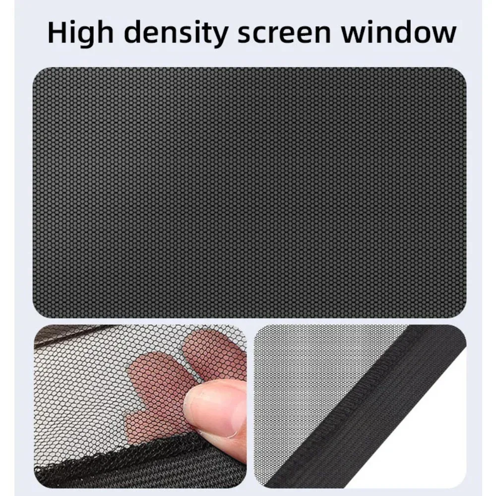 2pcs Car Front Rear Side Window Sunshade UV Protect Shield Mesh Prevent Mosquito Sunshine Privacy Protection Foldable Curtain - Image 3