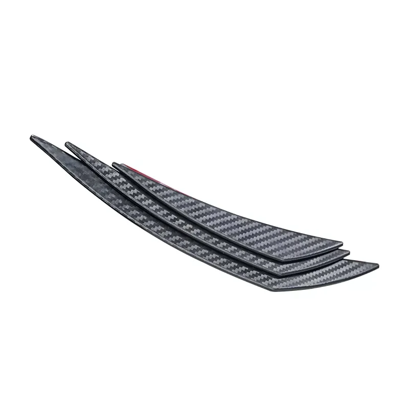 6pcs Universal Rubber Car Front Bumper Lip Protector Rear Diffuser Black Carbon Fiber Spoiler Splitter Wing Protection Guard - Image 4