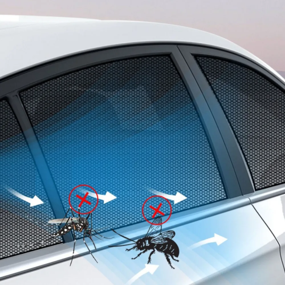 2pcs Car Front Rear Side Window Sunshade UV Protect Shield Mesh Prevent Mosquito Sunshine Privacy Protection Foldable Curtain - Image 6