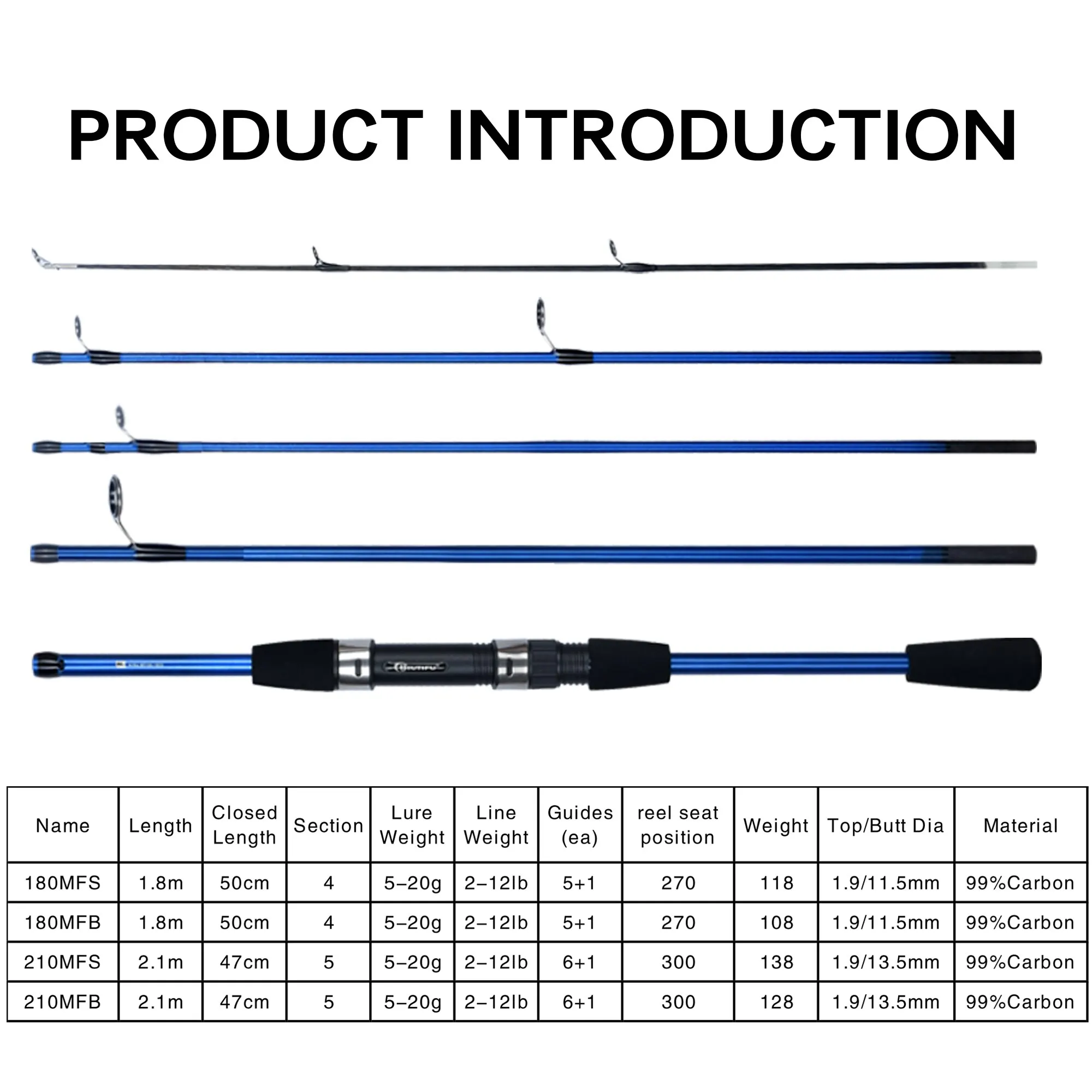 4/5 Section Fishing Rods - Image 2