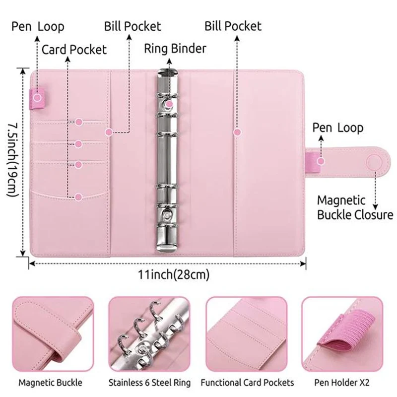Leather Budget Binder Notebook - Image 6