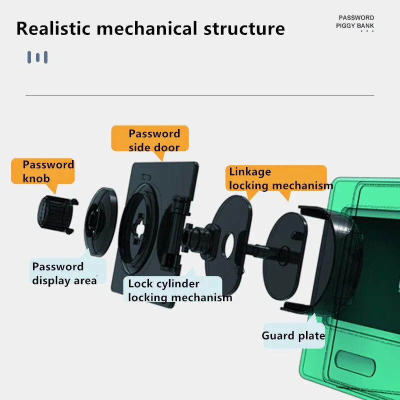 Mini Bank Money Box Retro Atm Rotating Password Cash Coins Saving Box Bank Safe Box Automatic Deposit Banknote Christmas Gift - Image 2