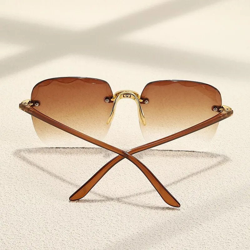 Square Frameless Classic Gradient Women Sunglasses - Image 6