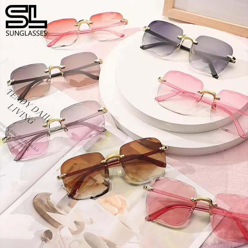 Square Frameless Classic Gradient Women Sunglasses - Image 8