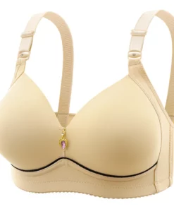 French Solid Color Large Size 3/4 Cup Without Steel Ring Comfortable Breathable Gathered Lingerie Bra Sexy and Versatile