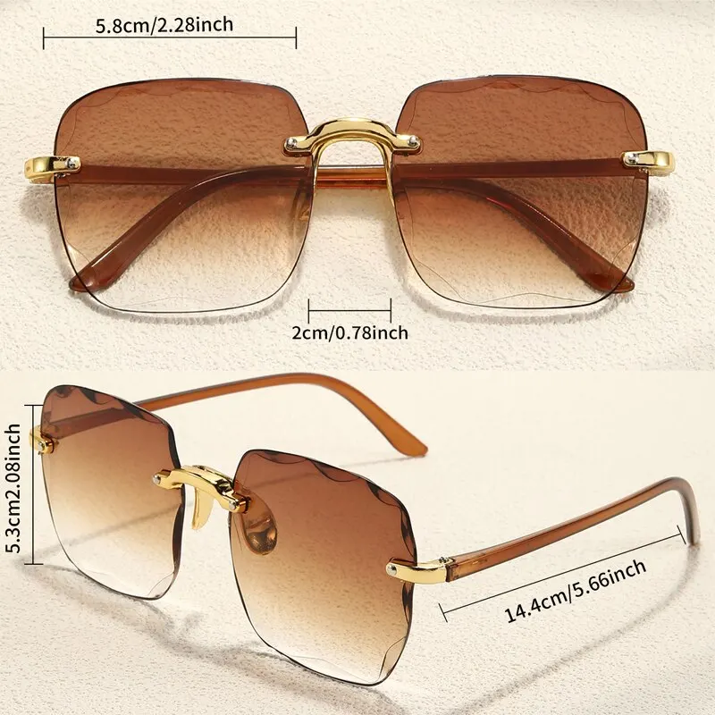 Square Frameless Classic Gradient Women Sunglasses - Image 4