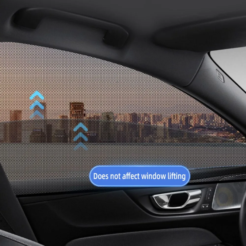 2pcs Car Front Rear Side Window Sunshade UV Protect Shield Mesh Prevent Mosquito Sunshine Privacy Protection Foldable Curtain - Image 4