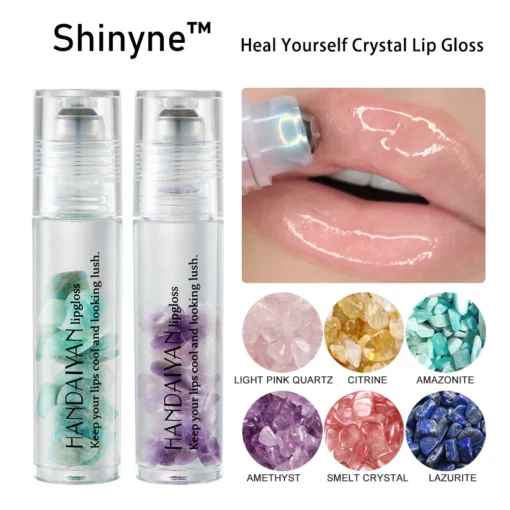 Shinyne ™ Natural Crystal Moisturizing lush di ncauj Gloss di ncauj Plumping