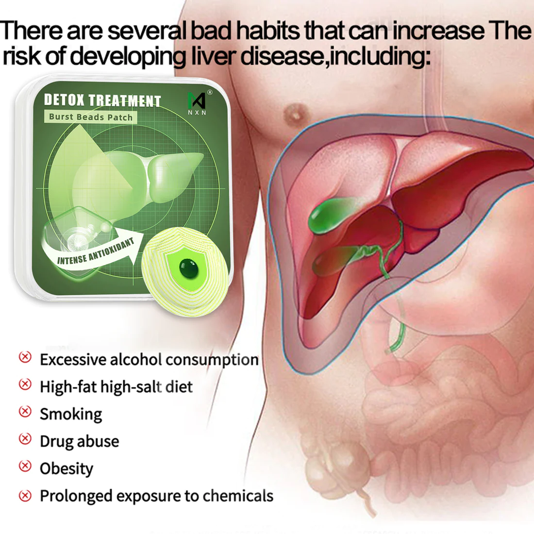 NXN® Intense Antioxidant Detox Treatment & Liver Support Burst Beads Patch - Image 2