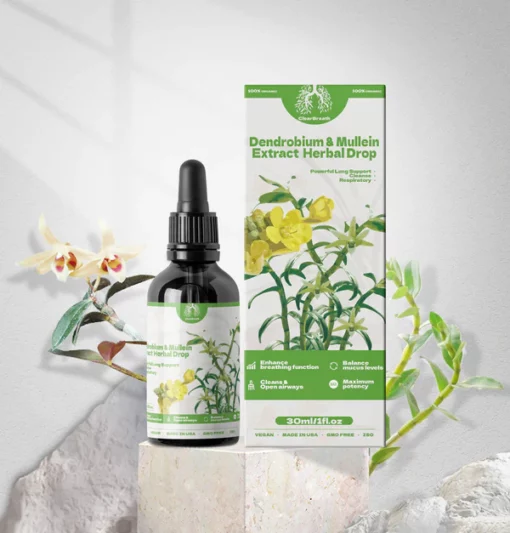 ClearBreath® Dendrobium & Mullein Extract - 강력한 폐 지원 및 정화 및 호흡기