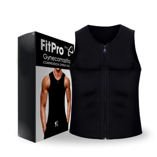 FitPro™ Ginekomastijas kompresijas veste ar rāvējslēdzēju