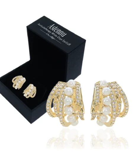 Oveallgo™ Astennu Lymphvity Auriculotherapy White Onyx EarCuff