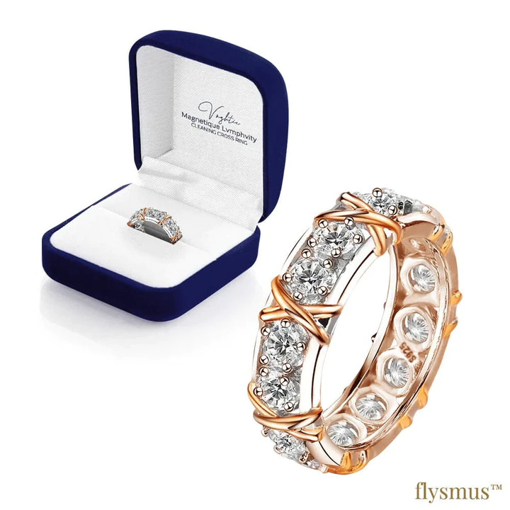 Oveallgo™ Meliora Magnetite Criss-Cross Lymphvital Ring - Image 2