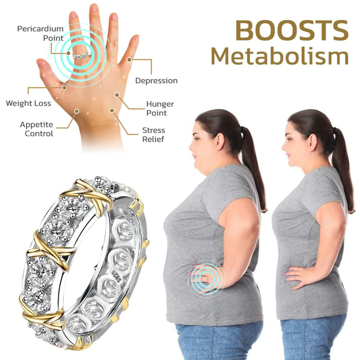 Oveallgo™ Meliora Magnetite Criss-Cross Lymphvital Ring - Image 4