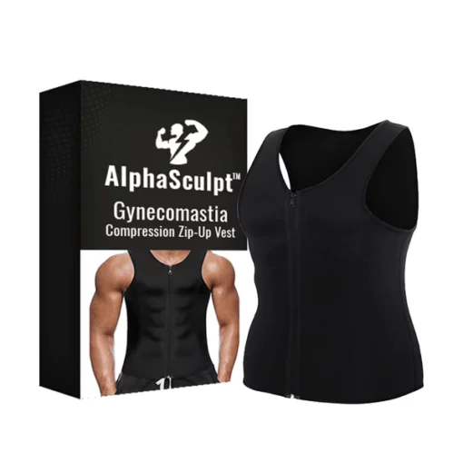 AlphaSculpt™ Ginekomastijas kompresijas veste ar rāvējslēdzēju