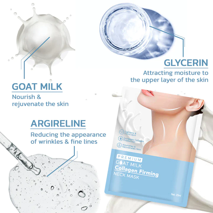 flysmus™ Premium Goat Milk Collagen Firming Neck Mask - Image 3