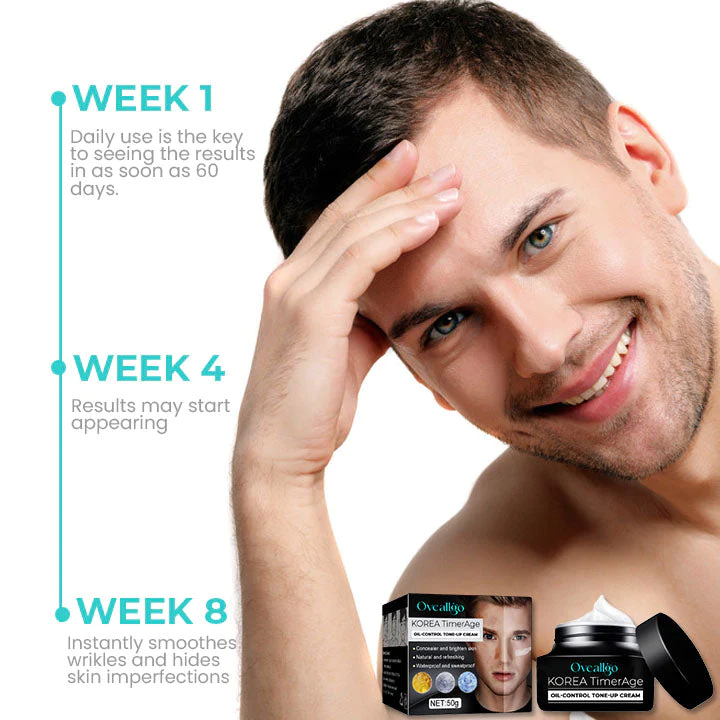 Oveallgo™ Korea TimerAge Men Oil-Control Tone-Up Cream - Image 8