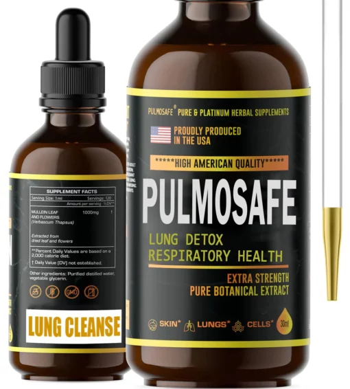 PulmoSafe™ Natural Lung Cleansing Herbal Drops - Promotes Lung Strength