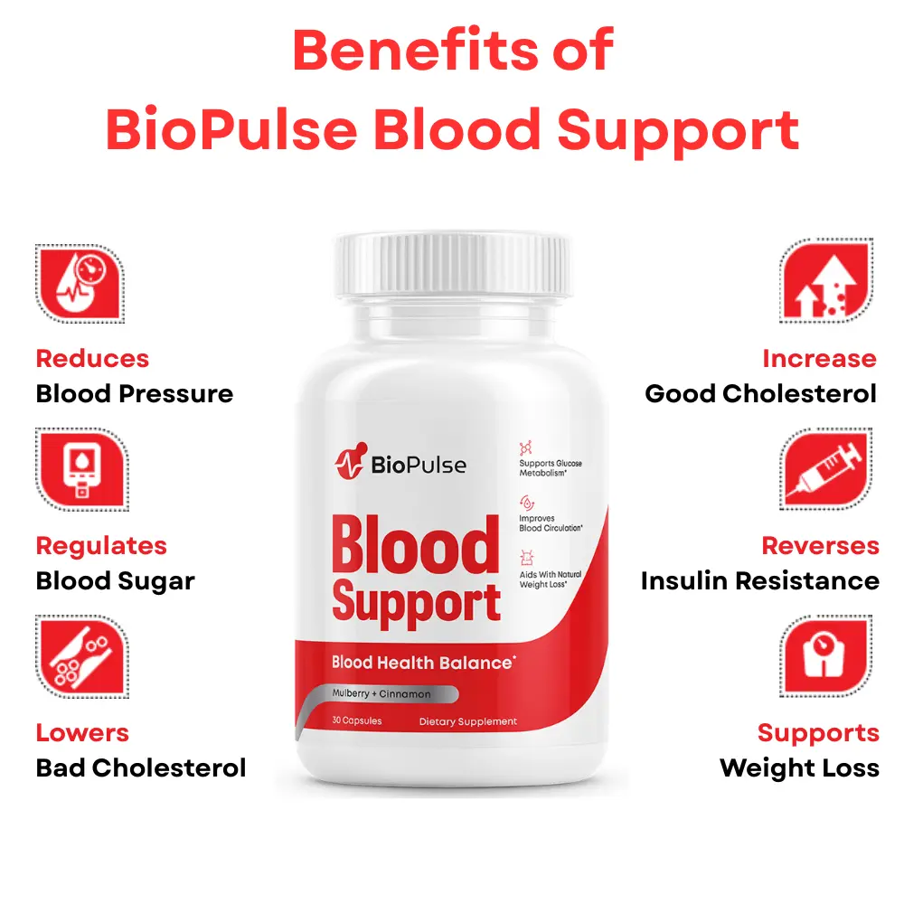 BioPulse Blood Support, Advanced Formula for Blood Sugar Balance, Natural, Safe, Zero Side Effect, FDA Approved