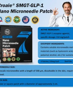 CROAIE® 🌱Nano Microneedle Patch with SMGT-GLP-1 & Matrixyl 3000 – Slimming, Skin Tightening, Blood Sugar Support, No Injection, 7-Day Result