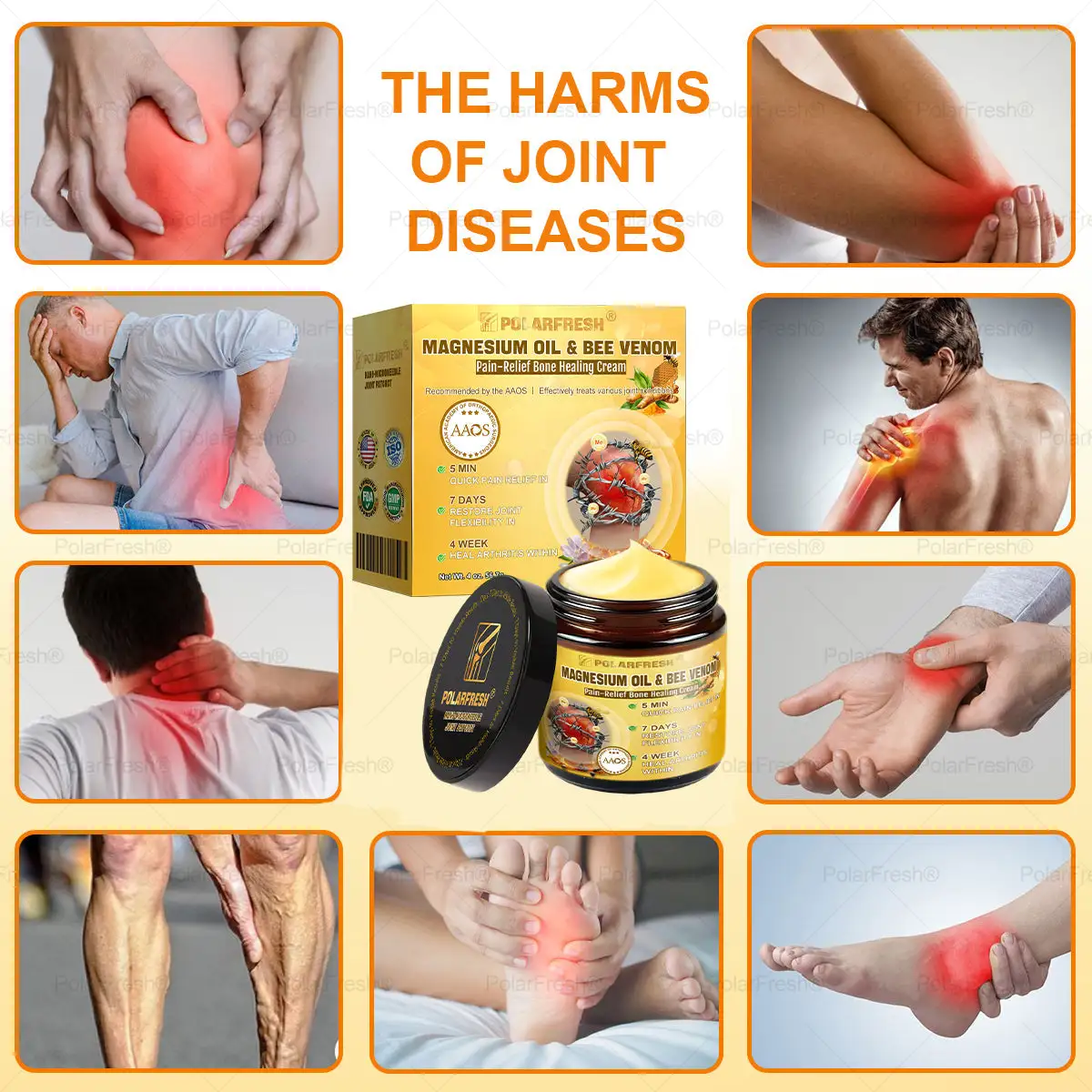 PolarFresh® Magnesium Oil & Bee Venom Pain-Relief Bone Healing Cream