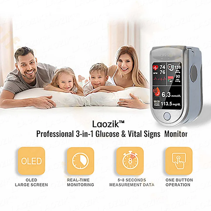 Laozik™ Profesional 3in1 Glucose & Vital Signs Monitor - Image 3