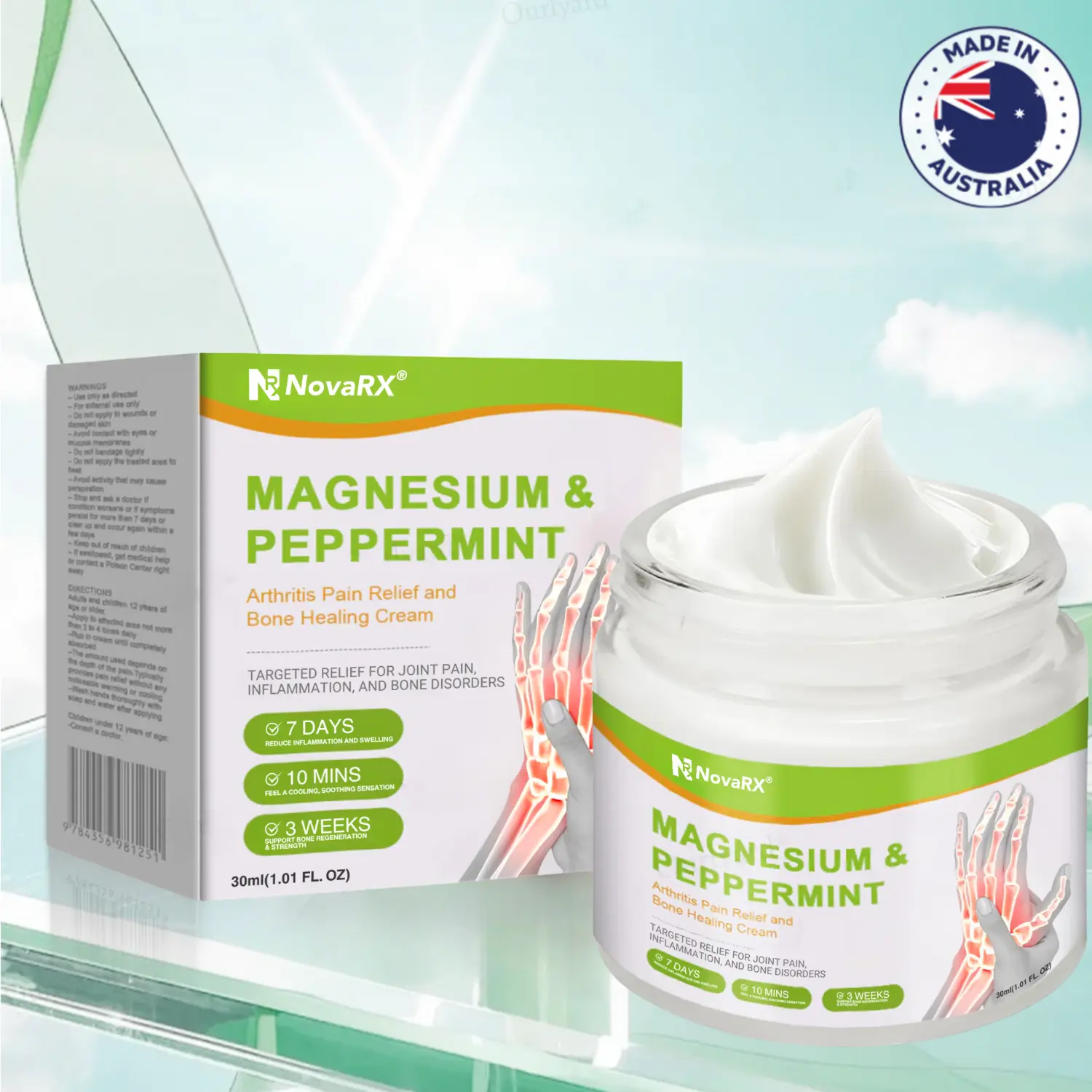 NovaRX® Magnesium & Peppermint Arthritis Pain Relief and Bone Healing Cream