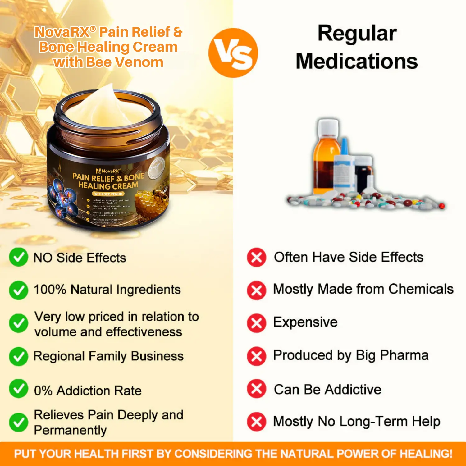 NovaRX® Pain Relief & Bone Healing Cream with Bee Venom