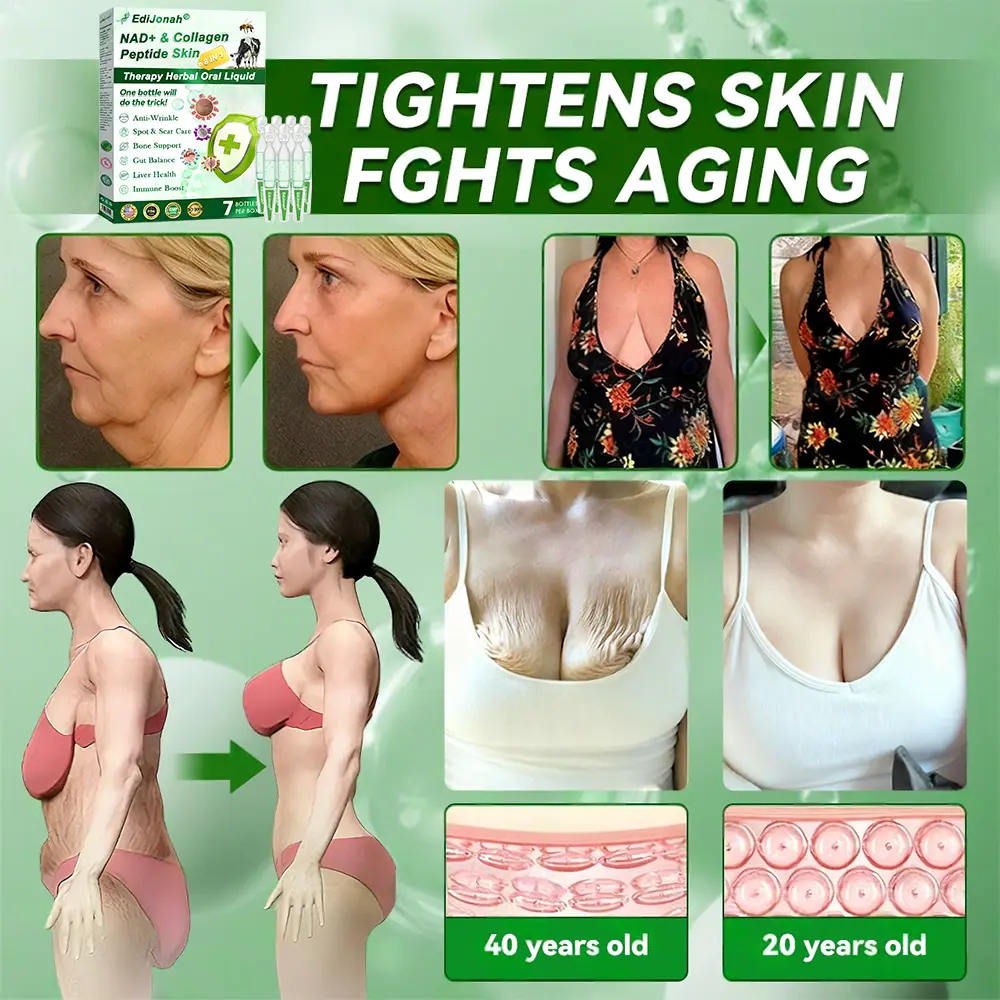 EdiJonah® NAD+ & Collagen Peptide Skin Therapy 8-in-1 Herbal Oral Liquid