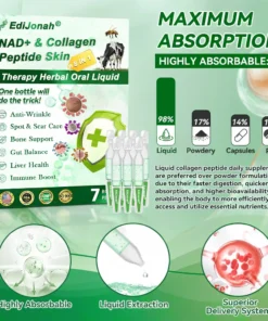 EdiJonah® NAD+ & Collagen Peptide Skin Therapy 8-in-1 Herbal Oral Liquid
