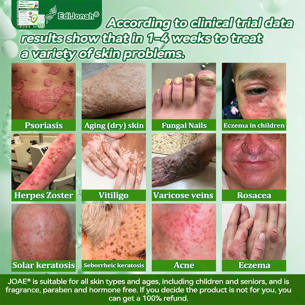 EdiJonah® NAD+ & Collagen Peptide Skin Therapy 8-in-1 Herbal Oral Liquid