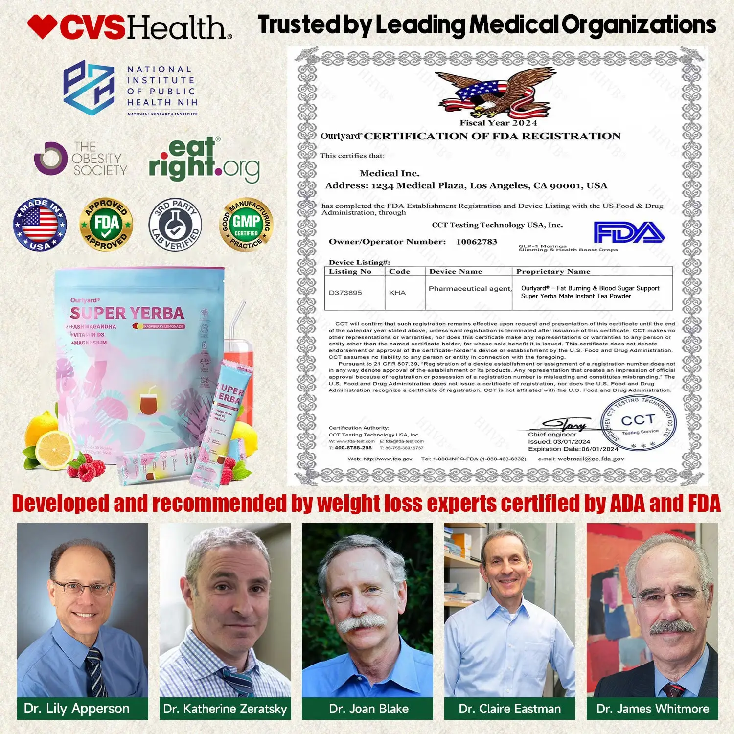 Fat Burning & Blood Sugar Support Super Yerba Mate Instant Tea Powder - Image 3